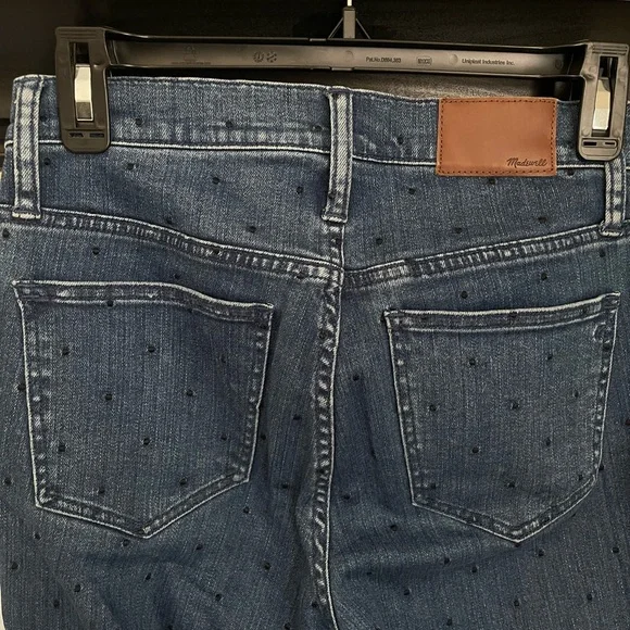 Madewell Slim Straight Navy Dot Edition Jeans Size 26 - Picture 9 of 12